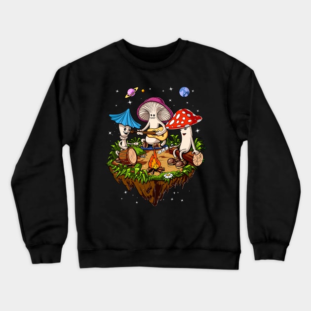 Magic Mushrooms Psychedelic Party Crewneck Sweatshirt by underheaven